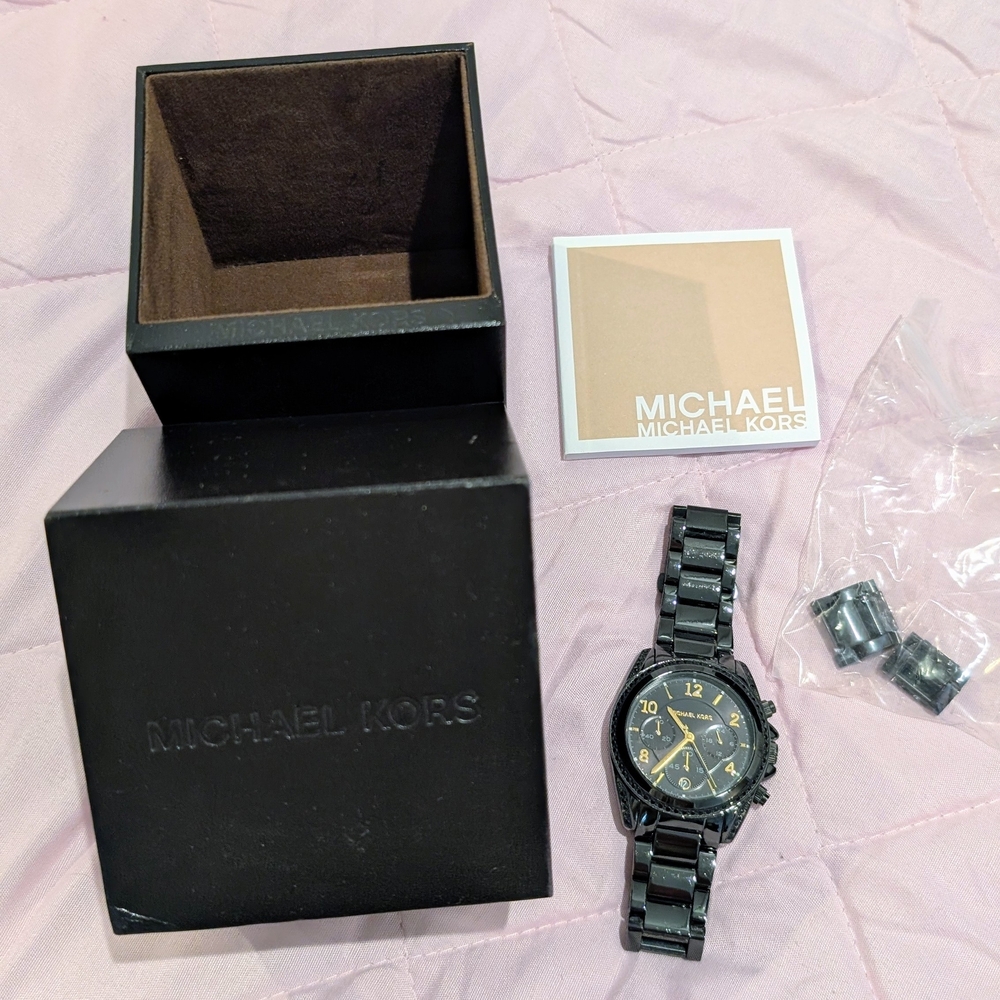 Michael kors MK 6283 Blair Pavé Black-Tone Watch In Box